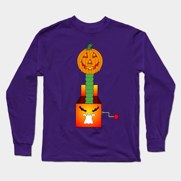 Jack-in-the-Box-O-Lantern Toy Long Sleeve T-Shirt by Art by Deborah Camp